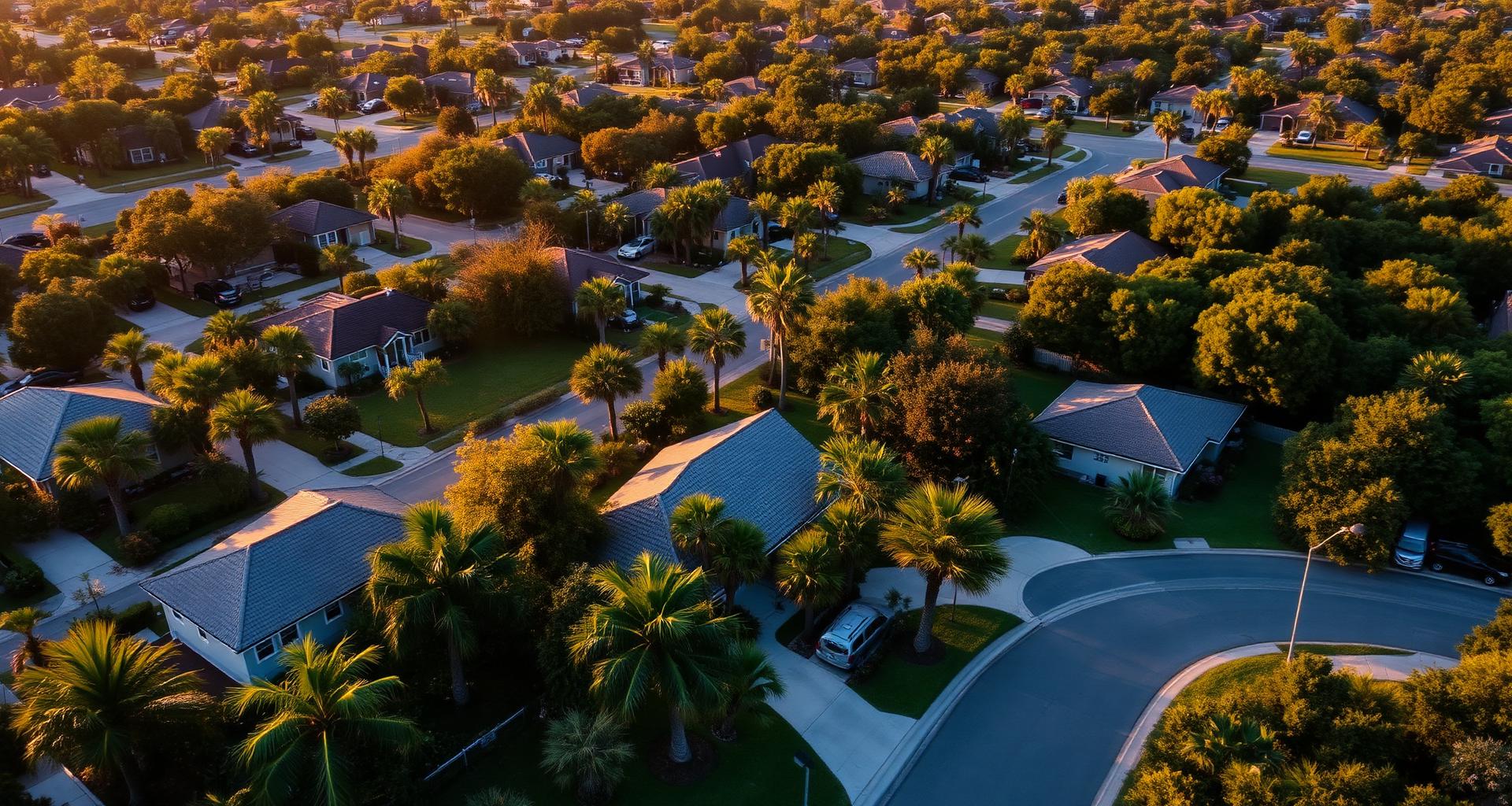 Aerial view of Trafalgar neighborhood in Cape Coral Florida